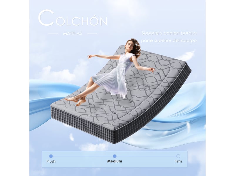  Matelas ressorts 90x190 cm de forme en mousse et ressorts, 30 cm épaisseur  - Conforama C