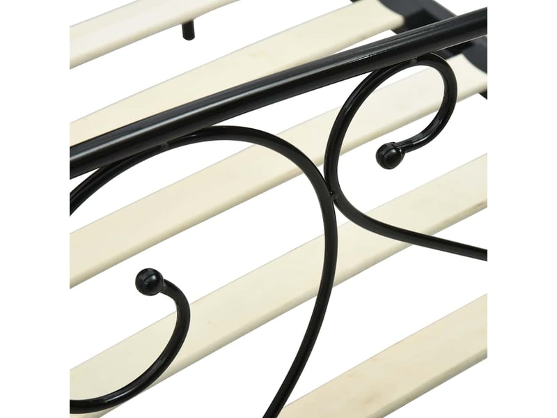 Lit double - lit adulte - cadre de lit sans matelas avec baldaquin noir 160x200 cm métal - Conforama E
