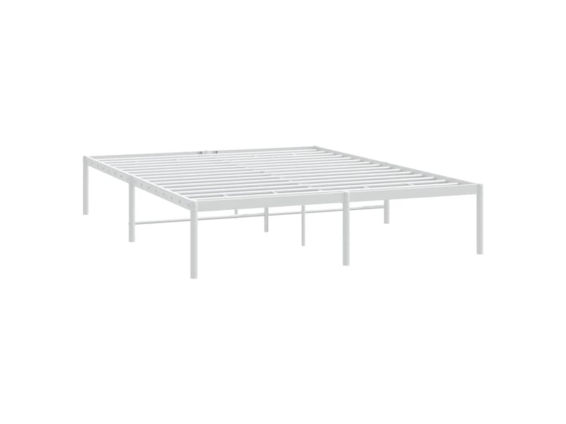  Lit double- lit adulte -  cadre de lit métal sans matelas blanc 140x200 cm  - Conforama B