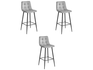 tabouret de bar  <strong>SANS MARQUE</strong>  - argenté hauteur d'assise 76 cm vendu Par 3