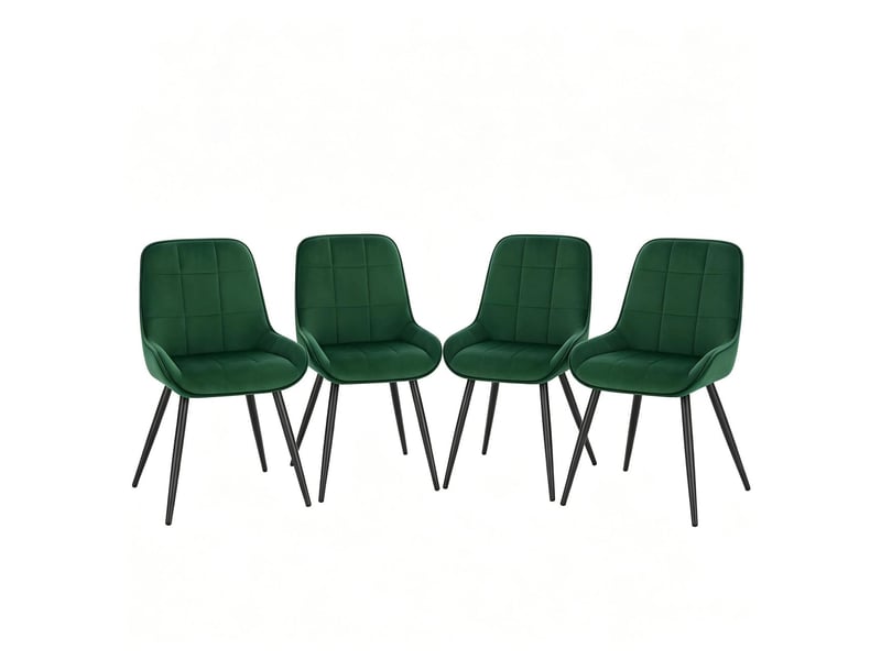  Chaise de salle à manger siège rembourré haut style élégant chaise de cuisine fonctionnelle ensemble de 4 chaises  - Conforama A
