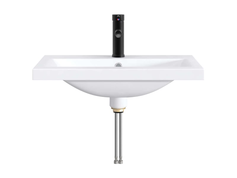 Lavabo de salle de bains noir mat 61x40x16.5 cm métal - Conforama D