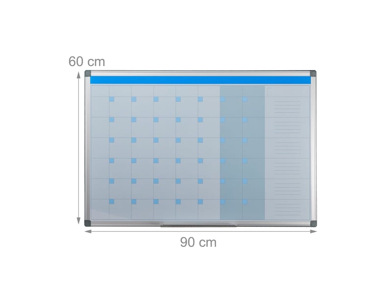  Tableau blanc magnétique mural pratique pour organisation 60 x 90 cm en fer blanc 13_0009563  - Conforama B