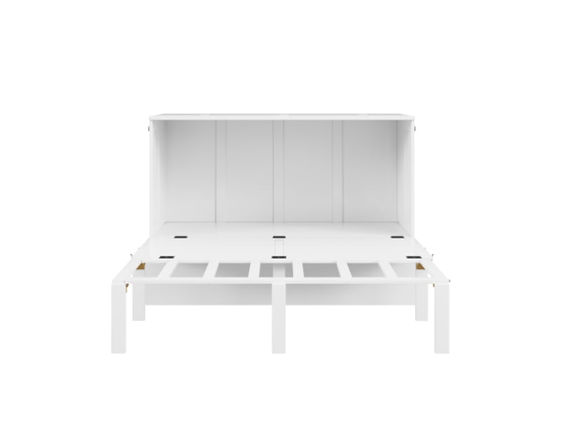  Lit adulte 140x200cm,lit escamotable,lit pliant vertical en bois massif avec espaces de rangement,blanc lit adulte blanc - Conforama A