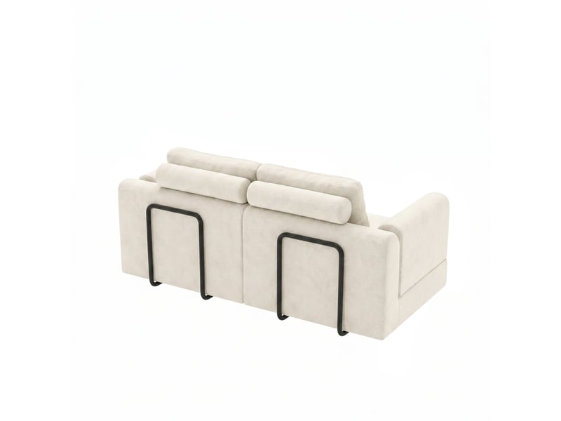  Canapé convertible beige deux places en mousse à mémoire de forme, fauteuil convertible en lit pour salon, chambre ou petit espace  - Conforama R