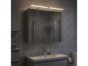 Armoire miroir salle de bain, meuble de rangement gris sonoma 80x14.5x70 cm