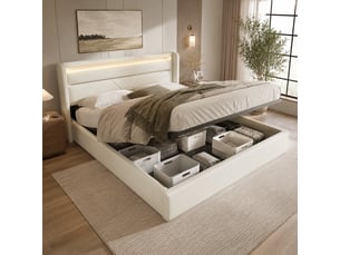 Lit coffre 140x200 cm <strong></strong> <strong></strong> coloris blanc