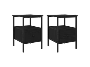Table de chevet - cabinet de chevet - table de nuit 2 pc chêne noir 34 x 36 x 50 cm