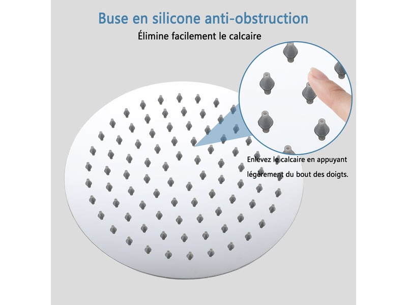 Douche de tête ronde aica, 8 pouces, universel filetage 12 - Conforama D