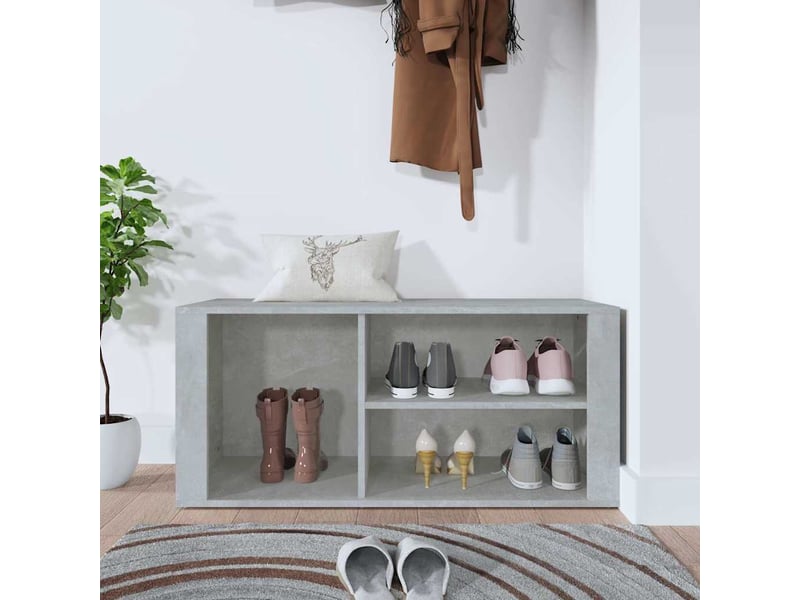  Meuble à chaussure, armoire à chaussures gris béton 100x35x45 cm bois d'ingénierie  - Conforama C