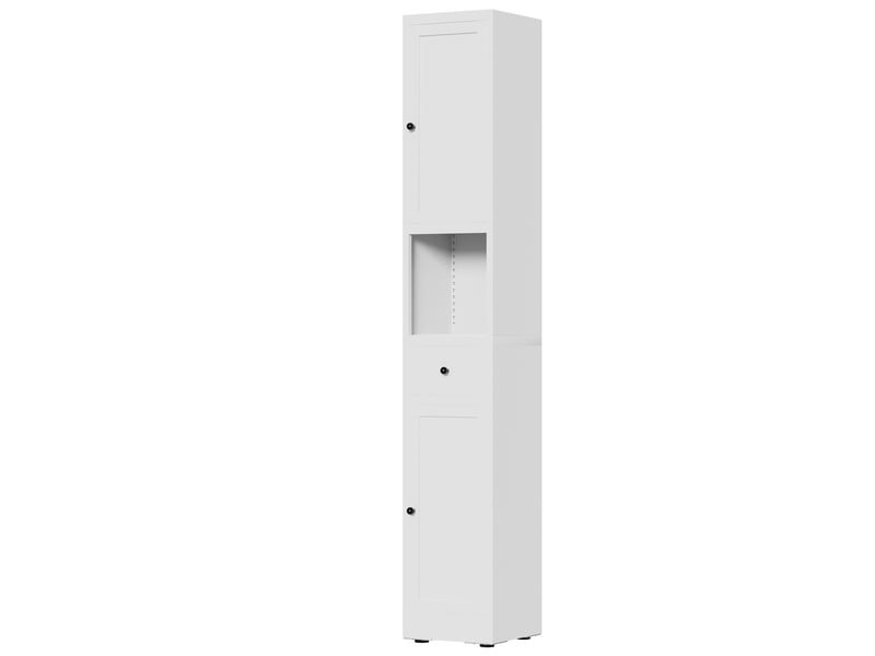  Colonne de rangement blanche 5 niveaux, 2 portes, métal, 30 × 30 × 180 cm  - Conforama A