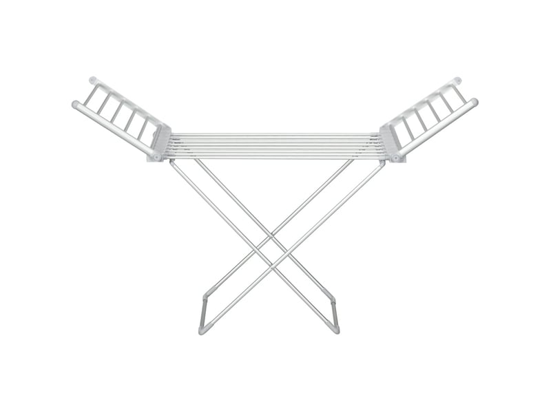  Étendoir chauffant pliable 144 x 53 x 91 cm – argent – 2 volets rabattables  - Conforama A