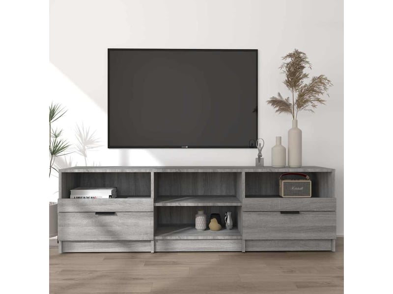 Meuble tv - banc tv - meuble de rangement sonoma gris 150x33,5x45 cm bois d'ingénierie  - Conforama B