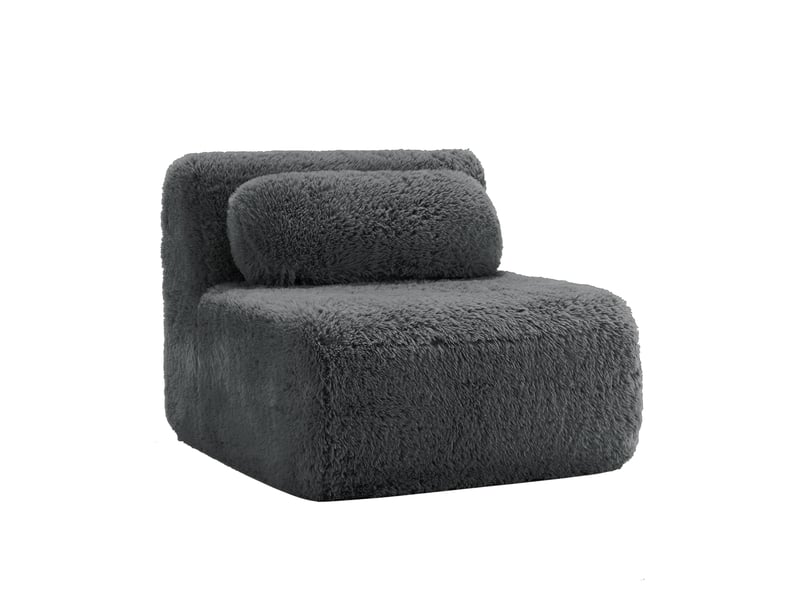  Canapé de salon, canapé tissu, en tissu, avec accoudoirs, gris  - Conforama R