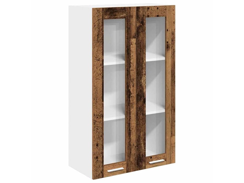 Meuble de rangement cuisine, armoire suspendue bois ancien 60x31x100cm shl7669 - Conforama A