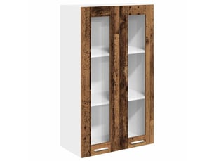 Meuble de rangement cuisine, armoire suspendue bois ancien 60x31x100cm shl7669