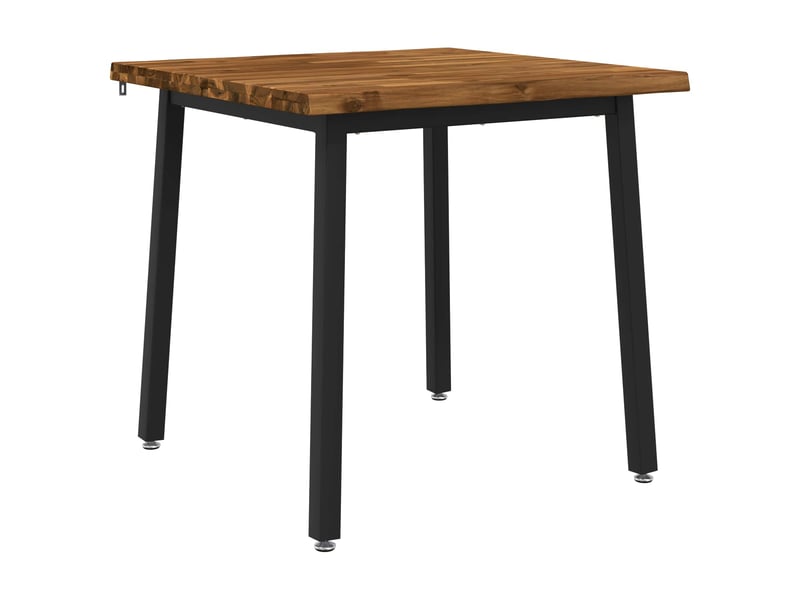  Table à manger 80x80x75 cm bois d'acacia massif naturel et noir carré shl33410  - Conforama A