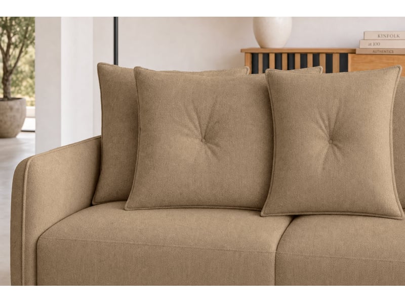  Bandol - canapé d'angle convertible tissu lisse 3 places café  - Conforama E