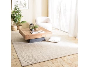 Quentin - tapis rectangulaire 300x400cm en laine tissée couleur beige