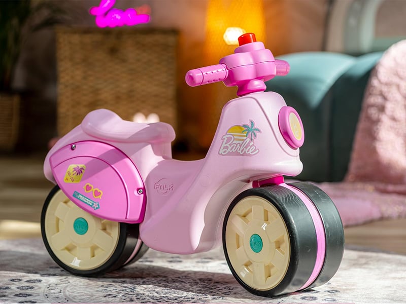  Porteur enfant scooter barbie avec roues silencieuses 1 à 3 ans - falk  - Conforama B