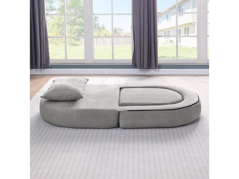  Canapé-lit compressé - fauteuil-lit pliable - oreiller inclus - matelas convertible - 18 kg - gris clair 101x90x41cm - Conforama C