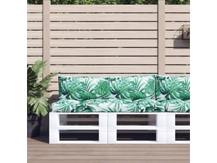 Lot de 2 coussins de palette, coussins de canapé motif de feuilles tissu cf59564