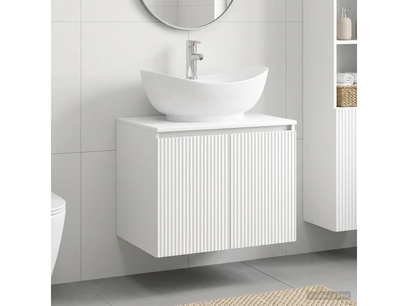 Ensemble de mobilier de salle de bain blanc bois d'ingénierie cf64581  - Conforama B