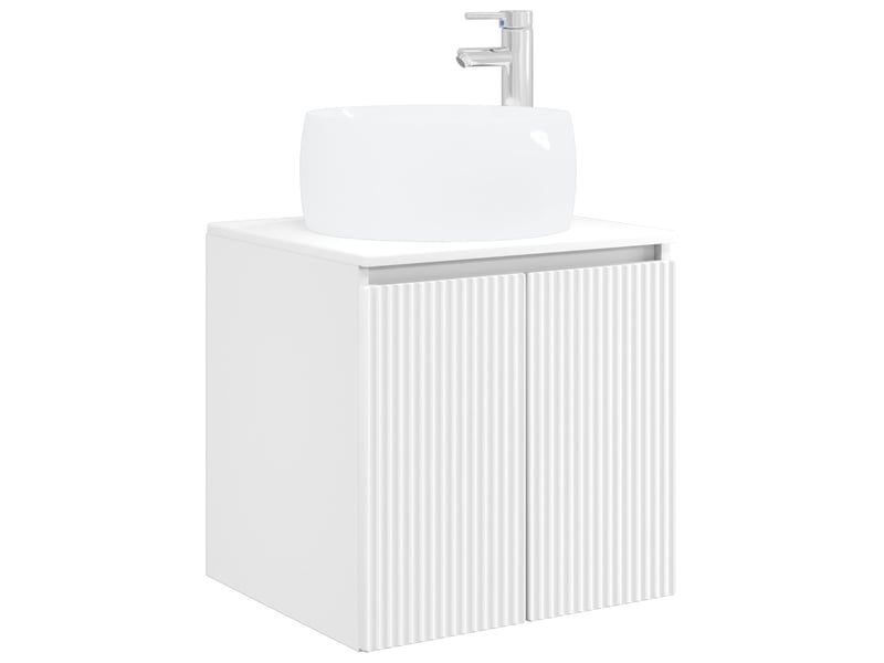  Vanité de lavabo mural, meuble de rangement blanc 49.5x44.5x66 cm shl9477  - Conforama A