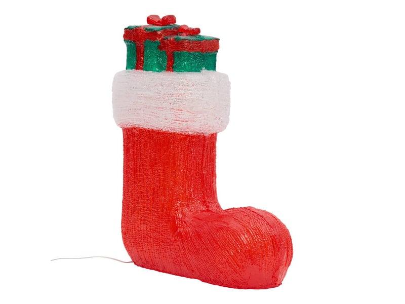  Chaussette de noël lumineuse d'extérieur 30 led 8 fonctions h. 38 cm sur secteur  - Conforama A