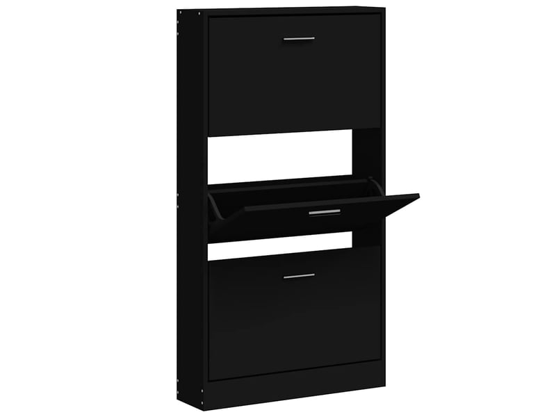  Meuble à chaussure, armoire à chaussures noir 59x17x108 cm bois d'ingénierie  - Conforama C