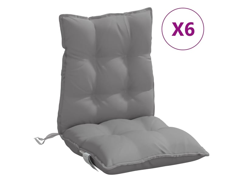  Lot de 6 coussins d'extérieur, coussins de chaise gris 100 x 50 x 7 cm cf56433  - Conforama A