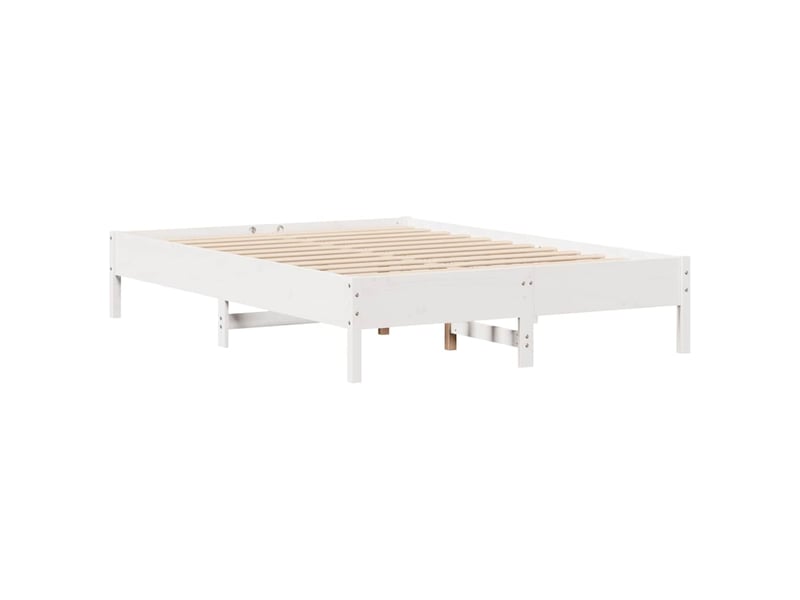  Lit double- lit adulte -  cadre de lit sans matelas blanc 120x200 cm bois de pin massif  - Conforama D