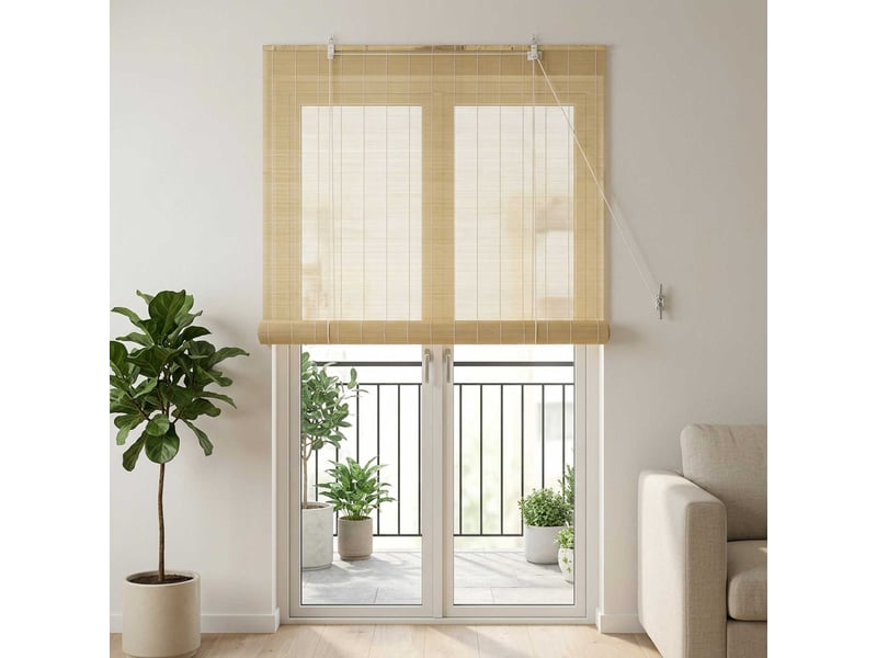 Store enrouleur, store à rouleau naturel 110 x 220 cm bambou cf45360 - Conforama B