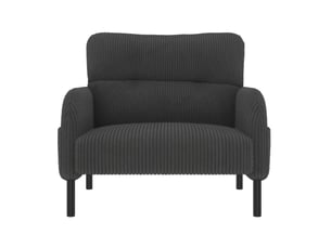 Fauteuil individuel gris 67×75×79 cm en velours côtelé avec poches latérales