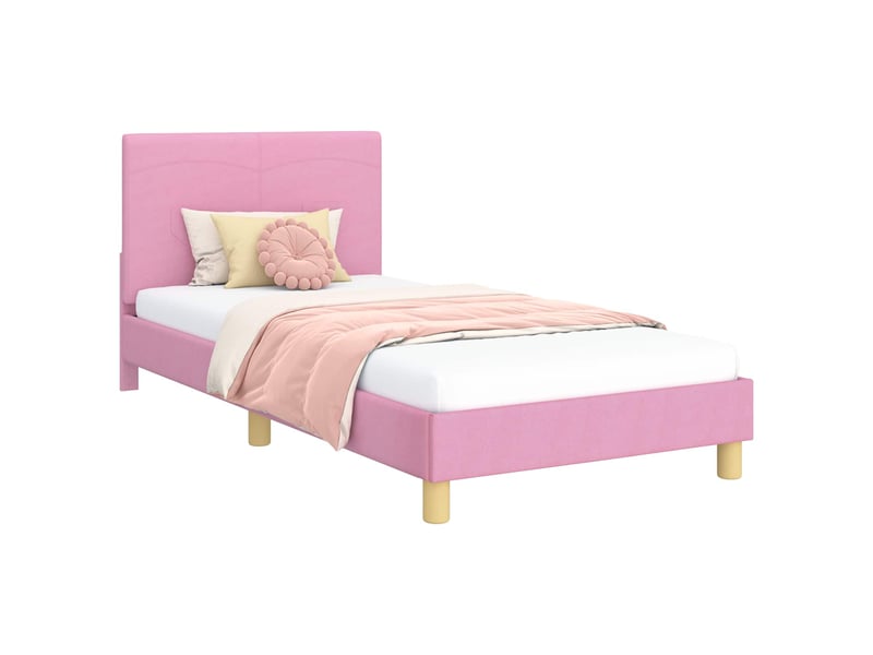  Cadre de lit pour enfants - lit jeune avec tête de lit rose 90 x 200 cm  - Conforama A