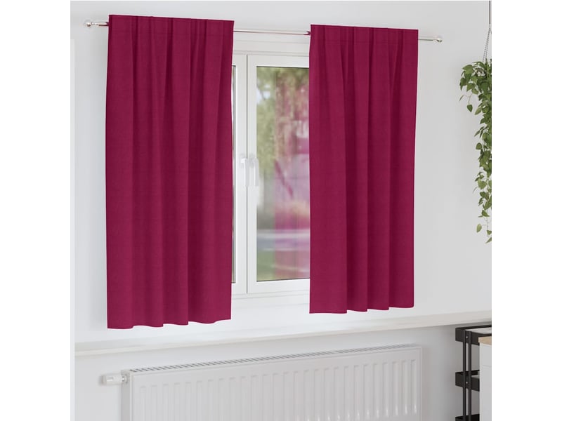 Lot de 2 rideaux occultants, rideaux black-out avec anneaux bordeaux 175 x 140 cm cf44611 - Conforama B