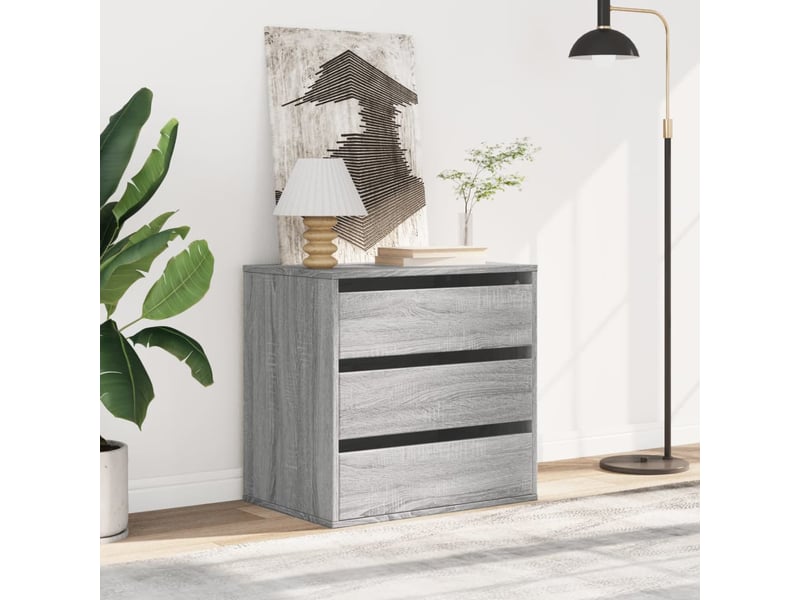  Commode chambre adulte, commode d'angle sonoma gris 60x41x58 cm bois d'ingénierie  - Conforama C