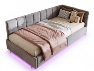 Lit simple 90x200 cm FERRARINI   coloris gris