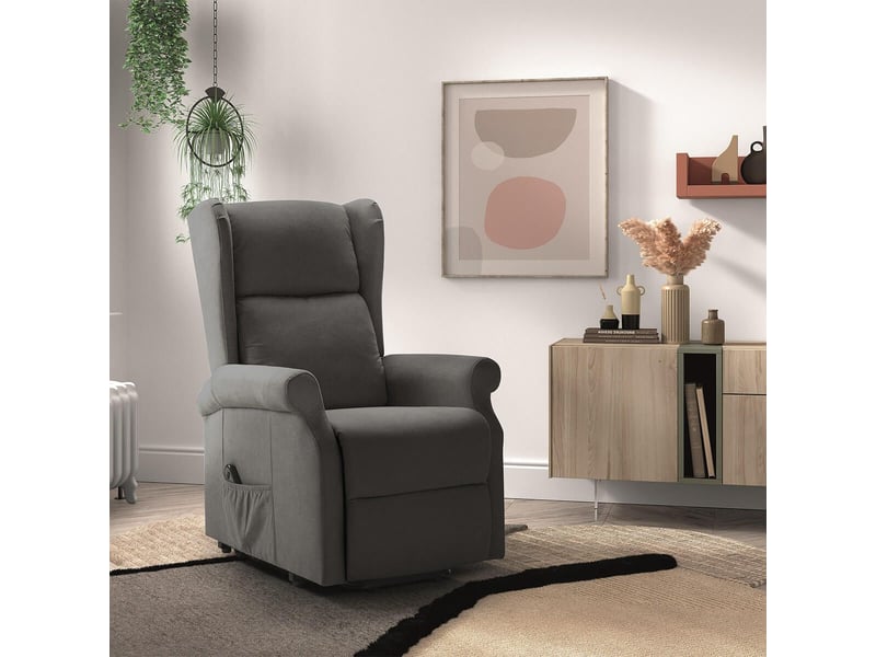  Fauteuil releveur relax électrique tissu waterproof gris foncé - alcanti ALCANTI - Conforama D