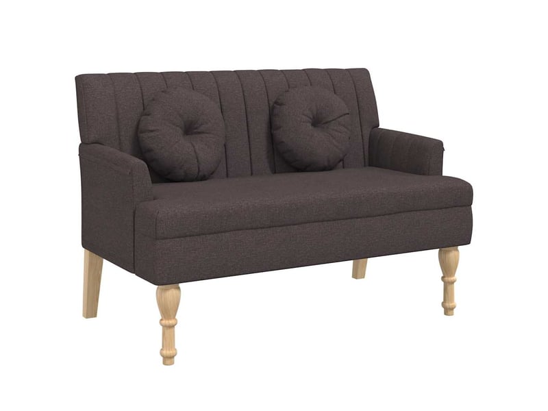  Banc chambre avec coussins marron foncé 113x64,5x75,5 cm tissu  - Conforama A