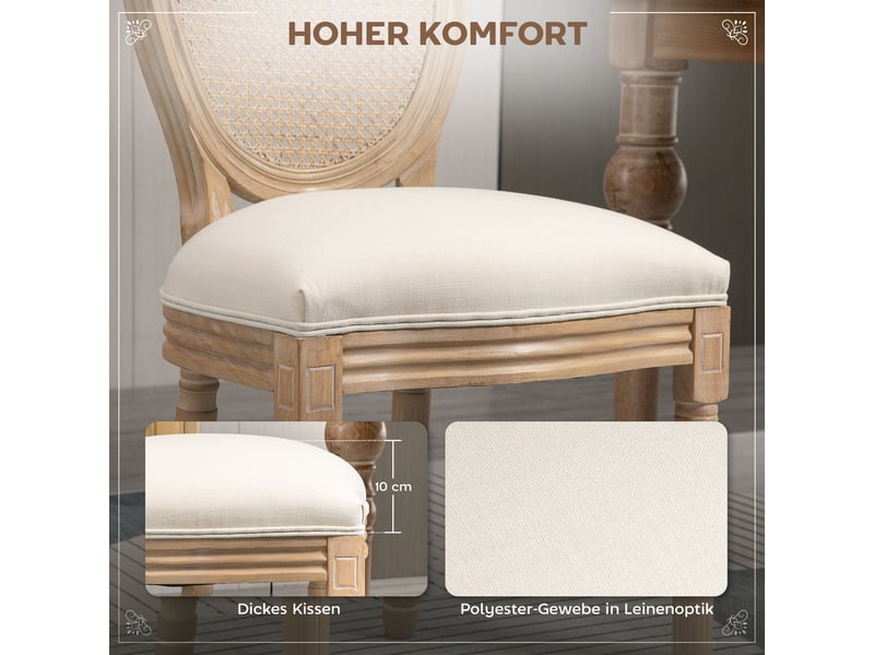  Lot de 2 chaises de salle à manger bois massif et cannage 49 x 56 x 96 cm  - Conforama E