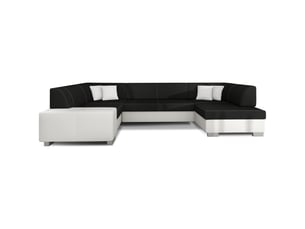 Canapé panoramique en u gris foncé & blanc convertible 6 places havane convertible 6 places