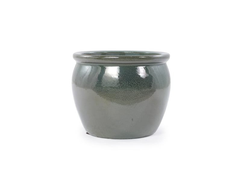 Lot de 3 pots de fleurs en céramique ø 373023 cm – bleu vert antique – perforés et résistants au gel - Conforama D