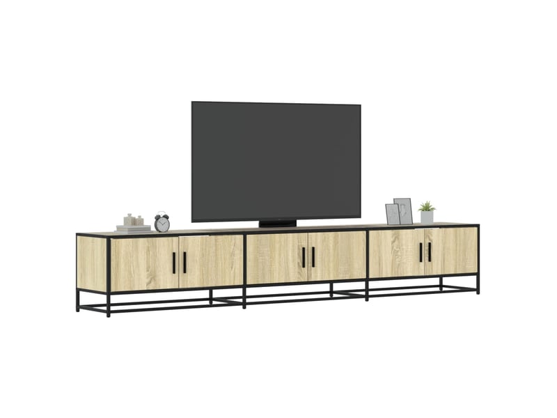  Meuble tv - banc tv - meuble de rangement chêne sonoma 240x35x41 cm bois d'ingénierie  - Conforama B