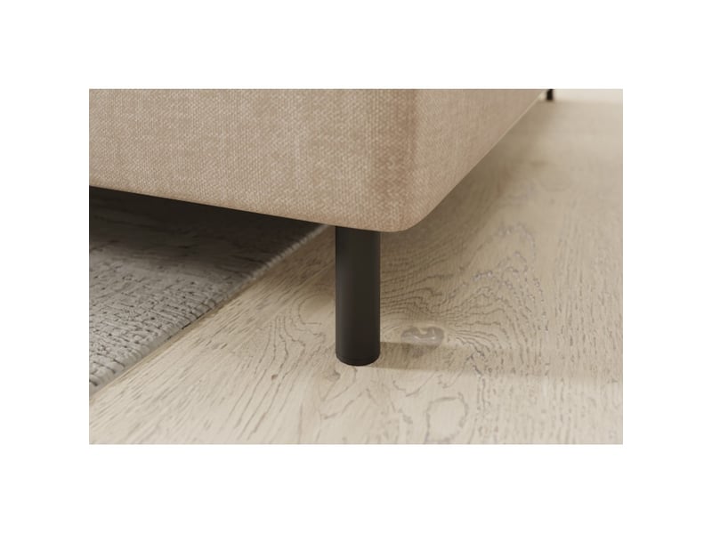 Canapé d'angle droit convertible barnea 208 cm beige crème avec rangement - Conforama D
