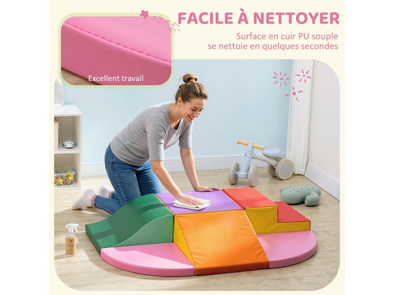  6 blocs de construction en mousse xxl pour enfants - normes en71-1-2-3 - mousse epe revêtement synthétique  - Conforama R