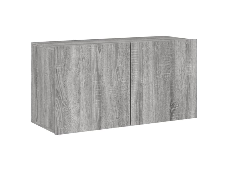  Meuble tv - banc tv - meuble de rangement mural sonoma gris 80x30x41 cm  - Conforama A