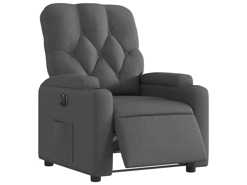 Fauteuil inclinable électrique, fauteuil relax salon gris foncé tissu shl41801 - Conforama C