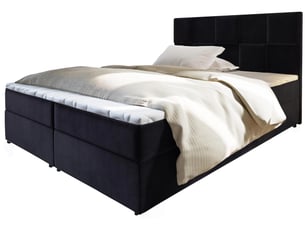Lit avec rangement 180x200 cm <strong>MASSENO</strong> <strong></strong> coloris noir