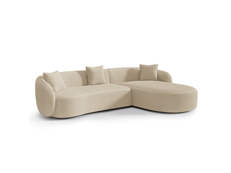 Canapé d'angle droit 4 places en tissu bouclette beige celine 1CELADTBBG - Conforama A